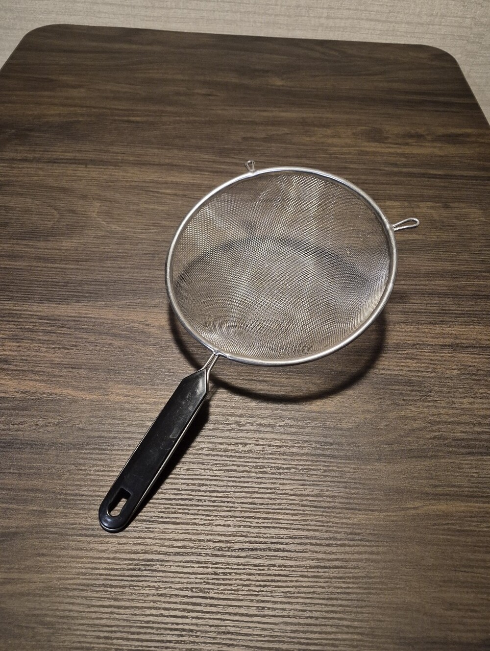 Stainless Steel Kitchen Strainer with Black Handle